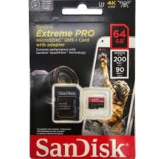 SanDisk Extreme PRO 64GB 200mbps microSDXC UHS-I Memory Card with Adapter